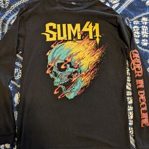 Sum 41 Order in Decline candle skull concert shirt long sleeve rare 2019